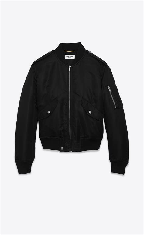 ysl bomber jacket|black nylon bomber jacket.